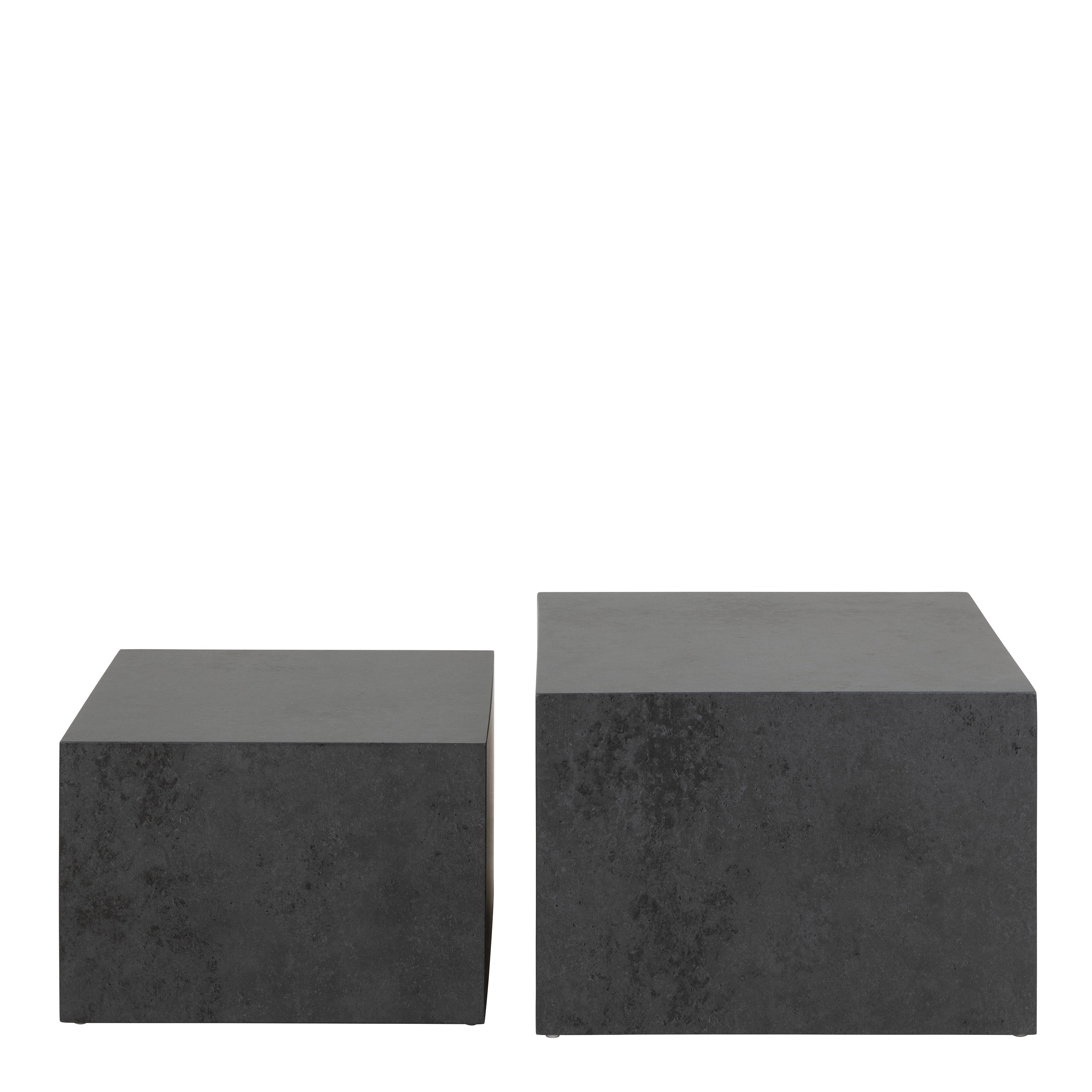 Dice Square Coffee Table Set in Black Ocean Rough Paper – FTG, view 2