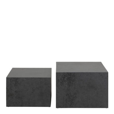 Dice Square Coffee Table Set in Black Ocean Rough Paper – FTG, view 2