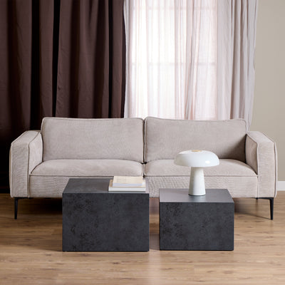 Dice Square Coffee Table Set in Black Ocean Rough Paper – FTG, view 3