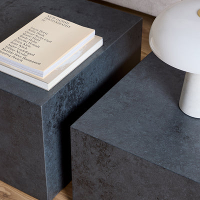 Dice Square Coffee Table Set in Black Ocean Rough Paper – FTG, view 5