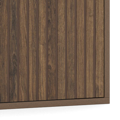 Albany Shoe Cabinet in Smoked Oak with Lamella Front