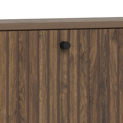 Albany Shoe Cabinet in Smoked Oak with Lamella Front