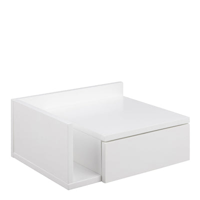 Ashlan 1 Drawer Wall Mounted Square Bedside Table in White – FTG