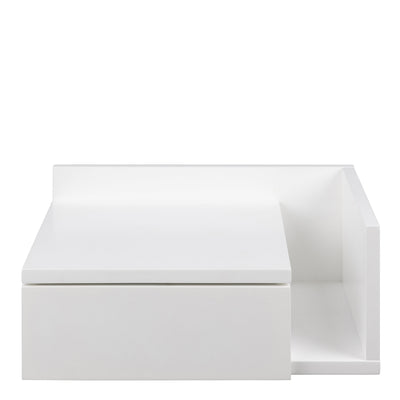 Ashlan 1 Drawer Wall Mounted Square Bedside Table in White – FTG, view 2