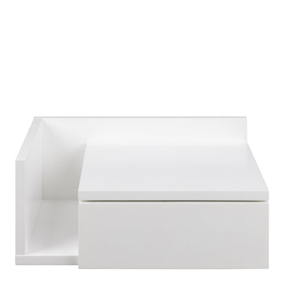 Ashlan 1 Drawer Wall Mounted Square Bedside Table in White – FTG, view 3