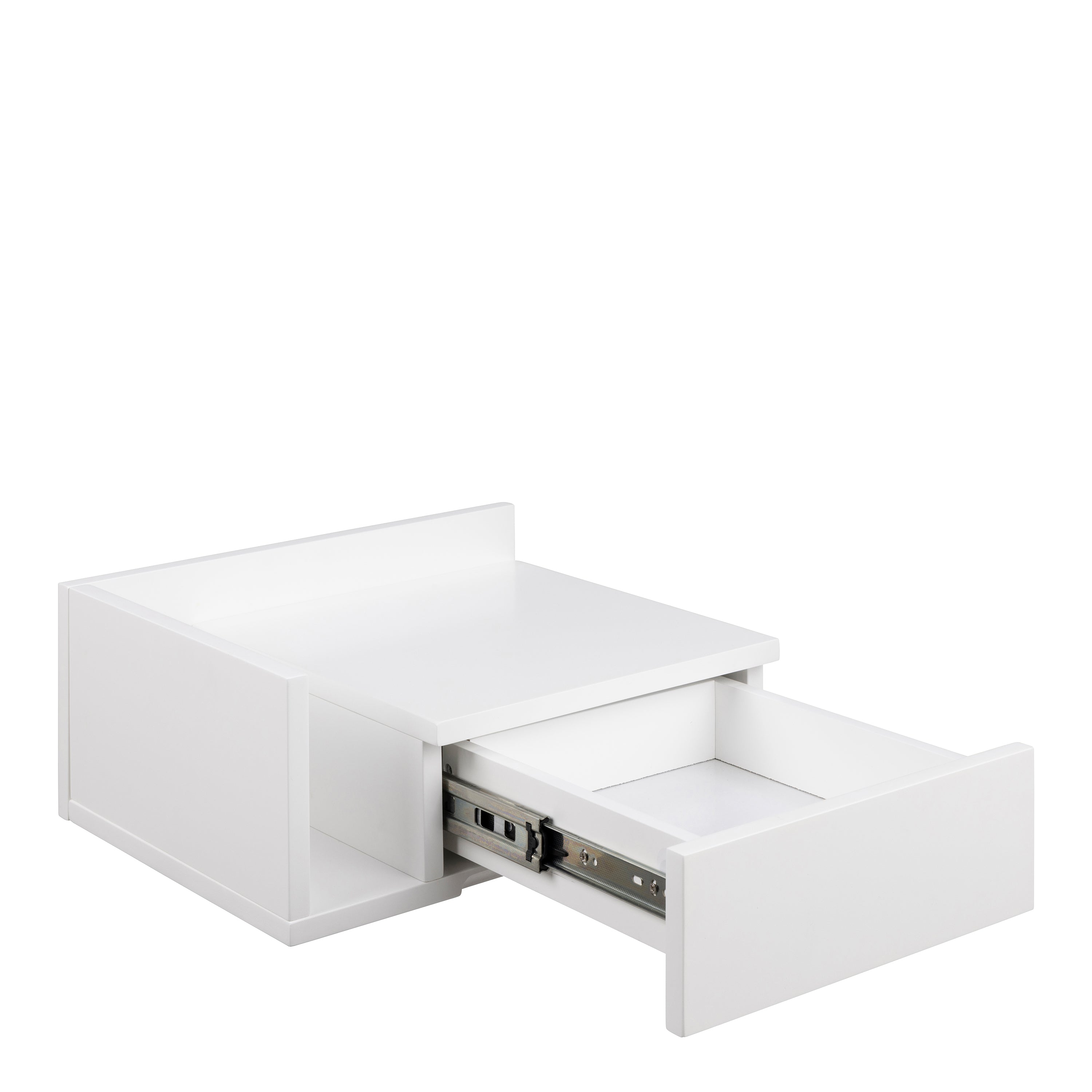 Ashlan 1 Drawer Wall Mounted Square Bedside Table in White – FTG, view 5