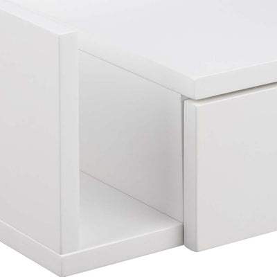Ashlan 1 Drawer Wall Mounted Square Bedside Table in White – FTG, view 7