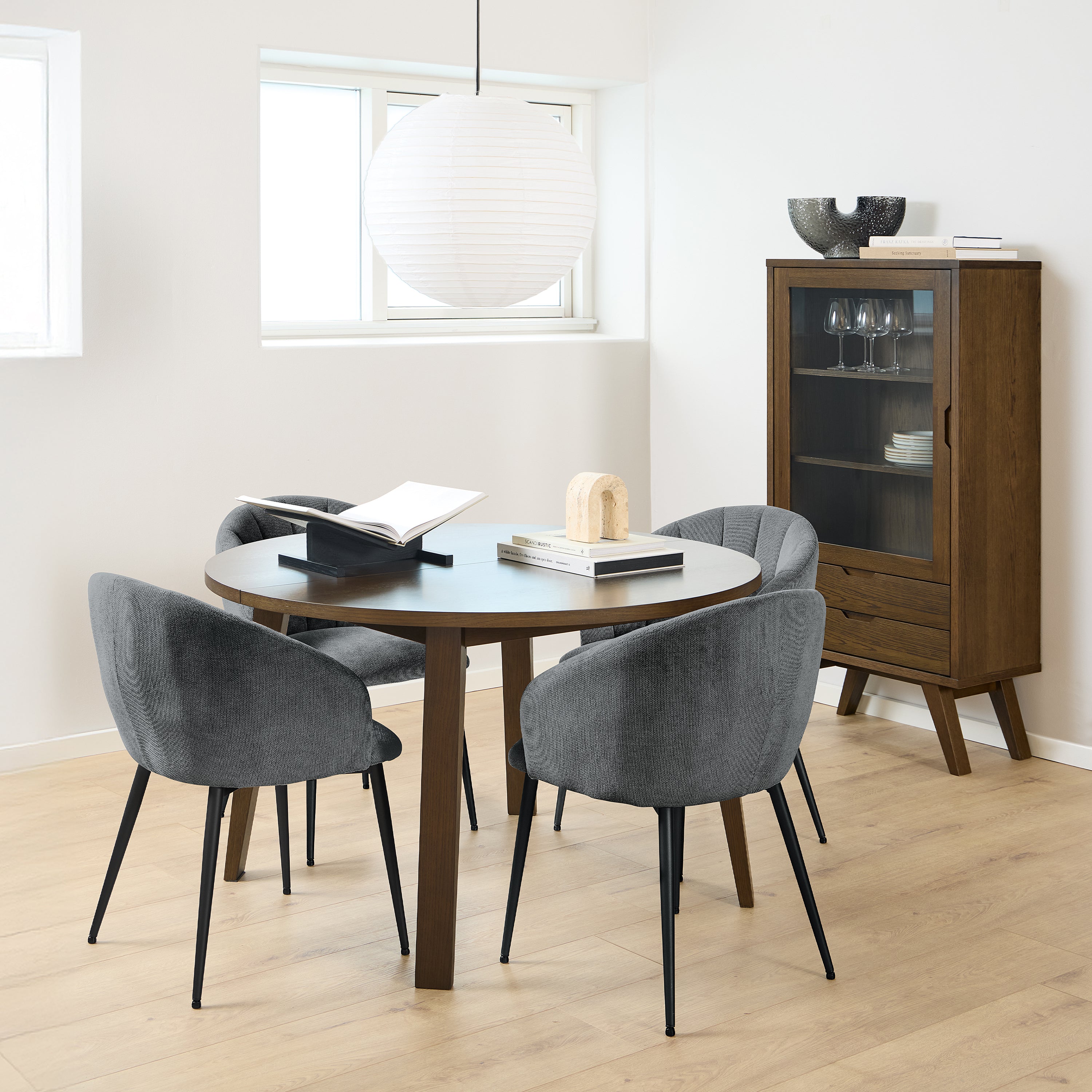A-Line Round Extendable Dining Table in Smoked Oak 120/220 x 120 x 75cm – FTG, view 6