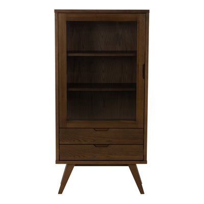 A-Line Display Cabinet with 2 Drawers and 2 Shelves in Smoked Oak – FTG, view 2