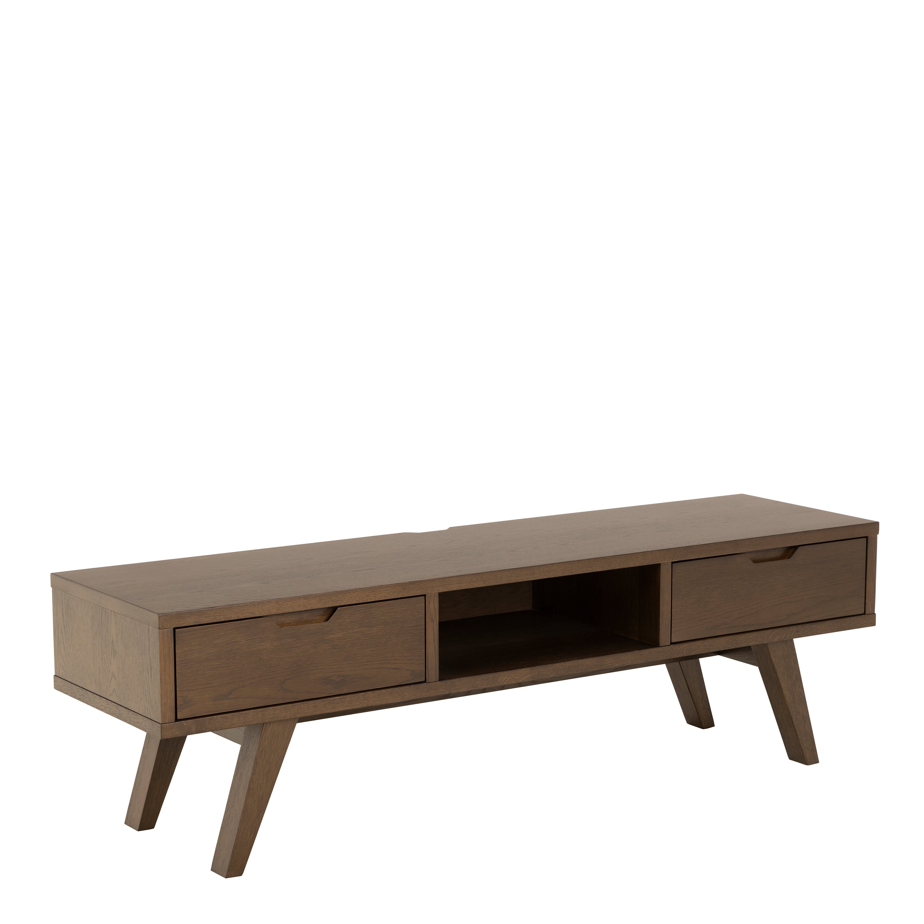 A-Line TV Unit with 2 Drawers in Smoked Oak – FTG