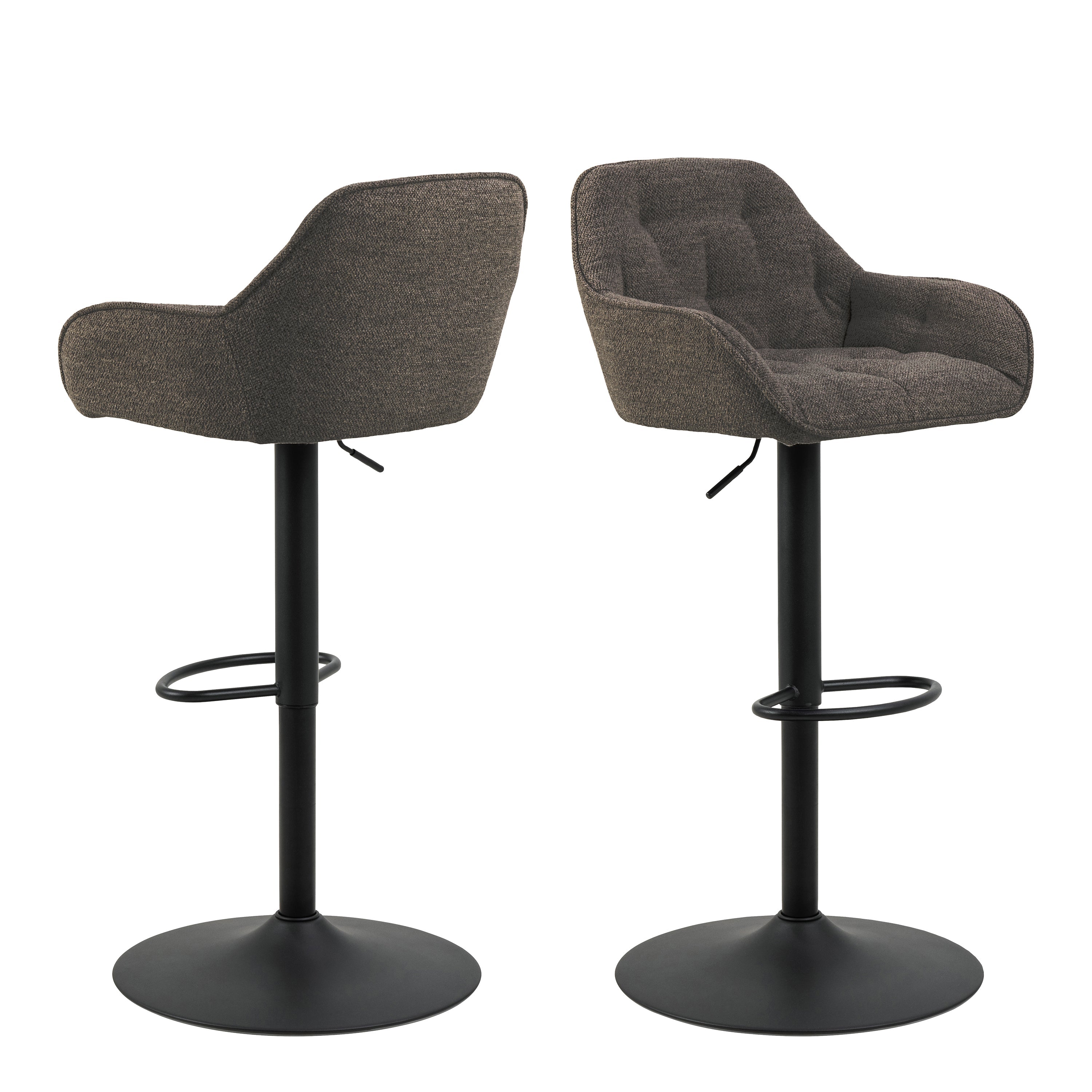 Brooke Swivel Bar Stool with Height Adjustable Function in Taupe Set of 2 – FTG