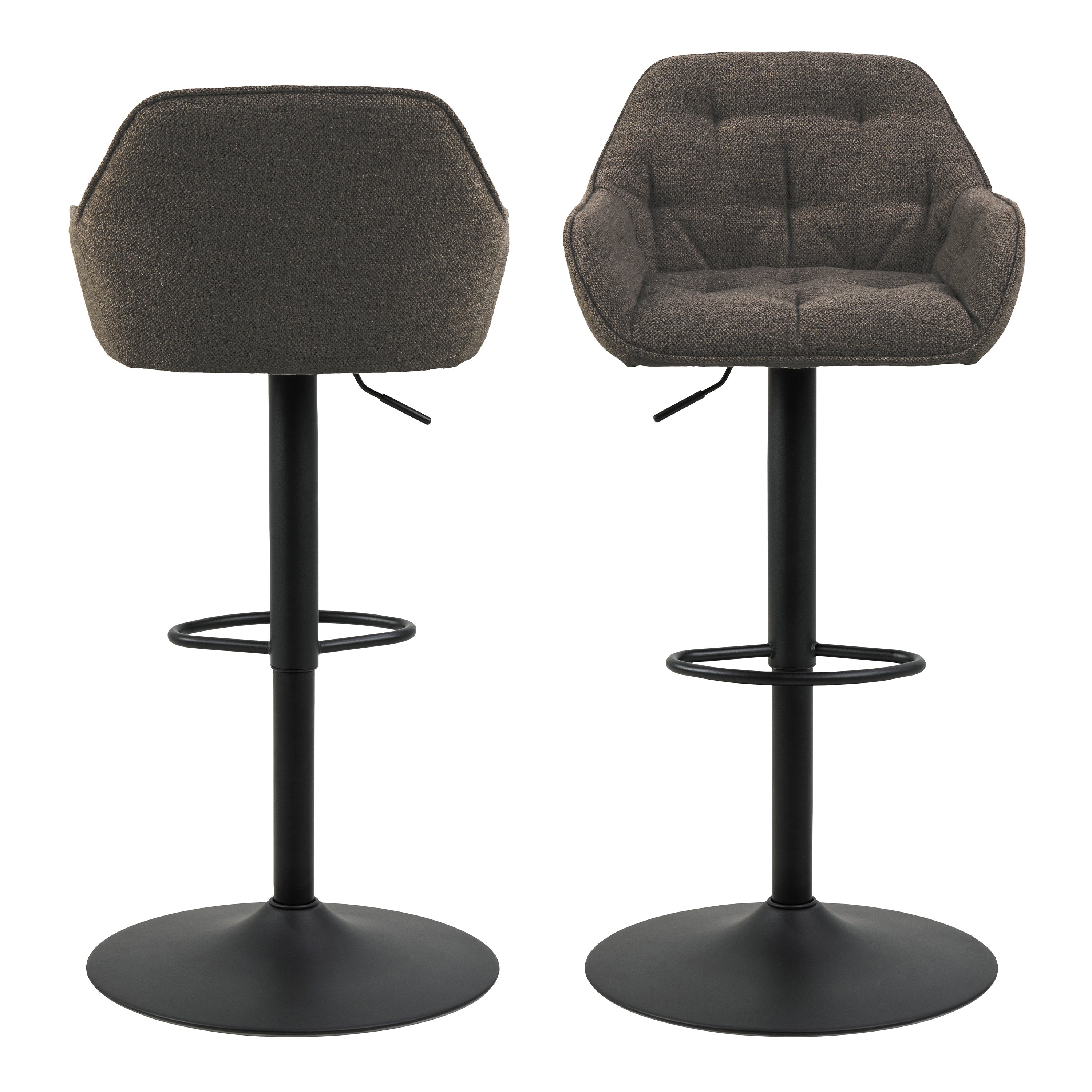 Brooke Swivel Bar Stool with Height Adjustable Function in Taupe Set of 2 – FTG, view 2