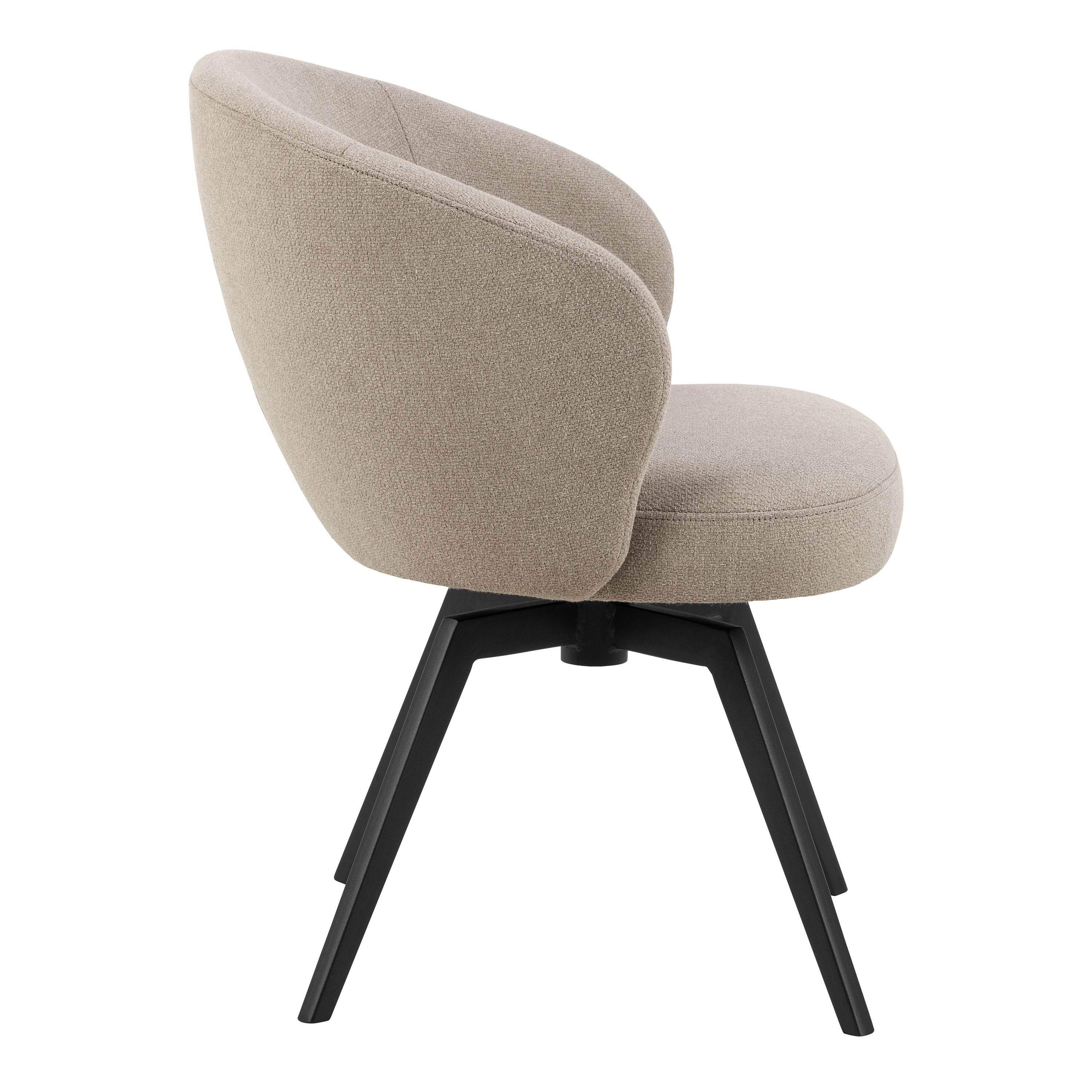 Darlene Dining Chair with Armrest and Swivel Function in Beige – FTG, view 3