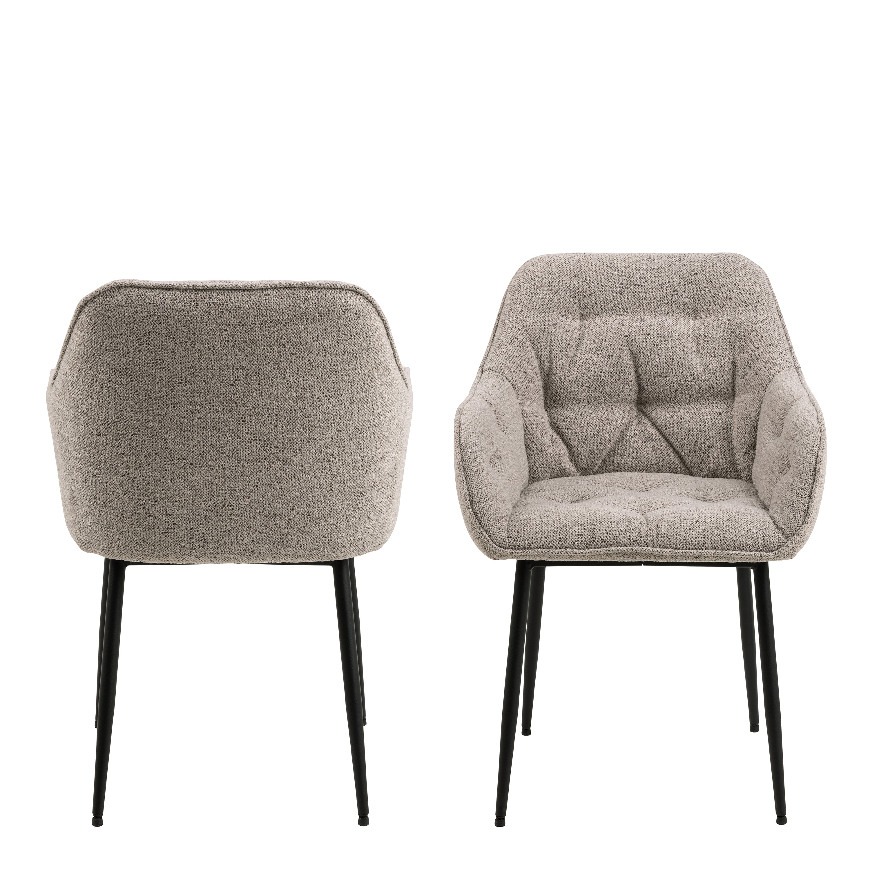 Brooke Dining Chair with Armrest in Monza Beige Set of 2 – FTG, view 2