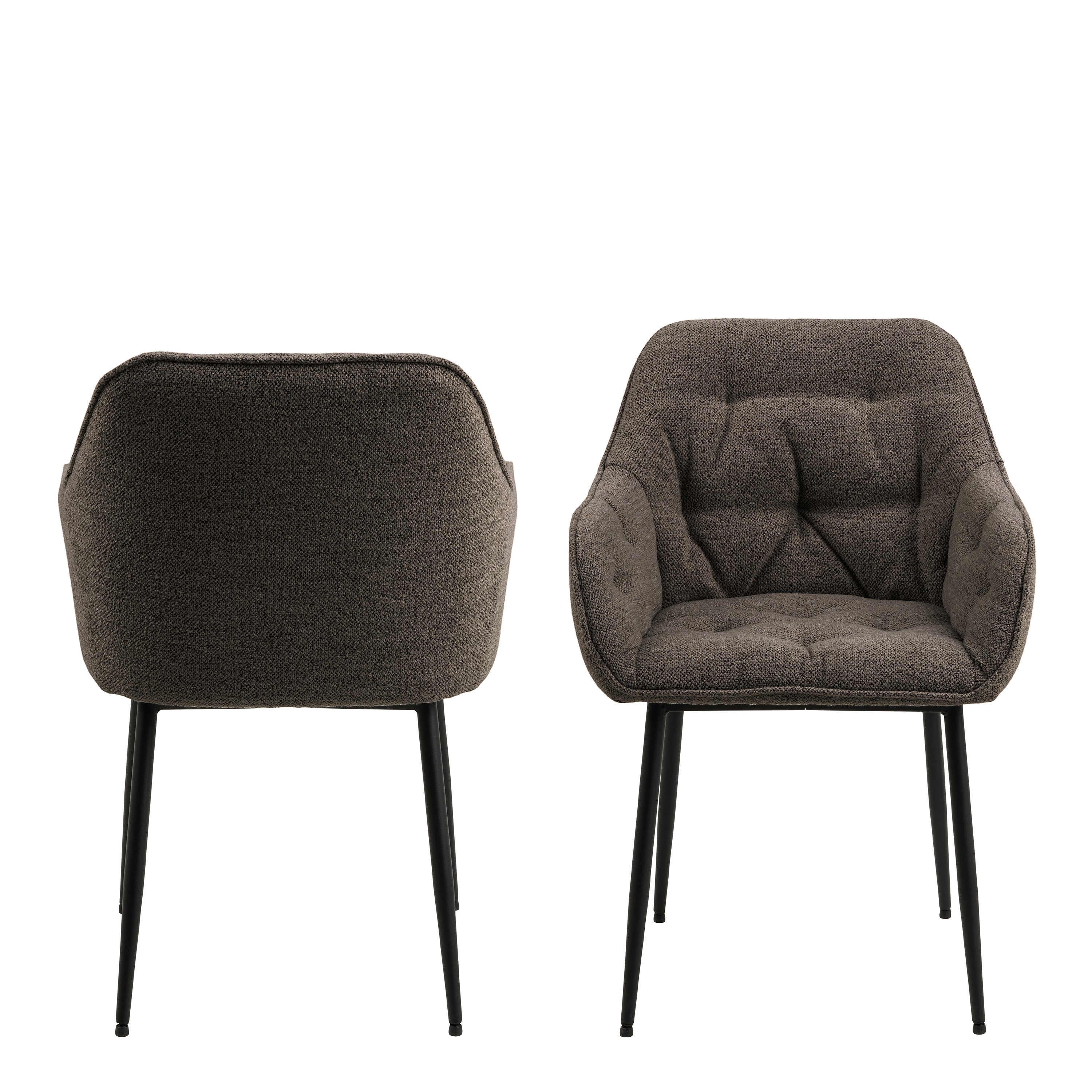 Brooke Dining Chair with Armrest in Taupe Set of 2 – FTG, view 2