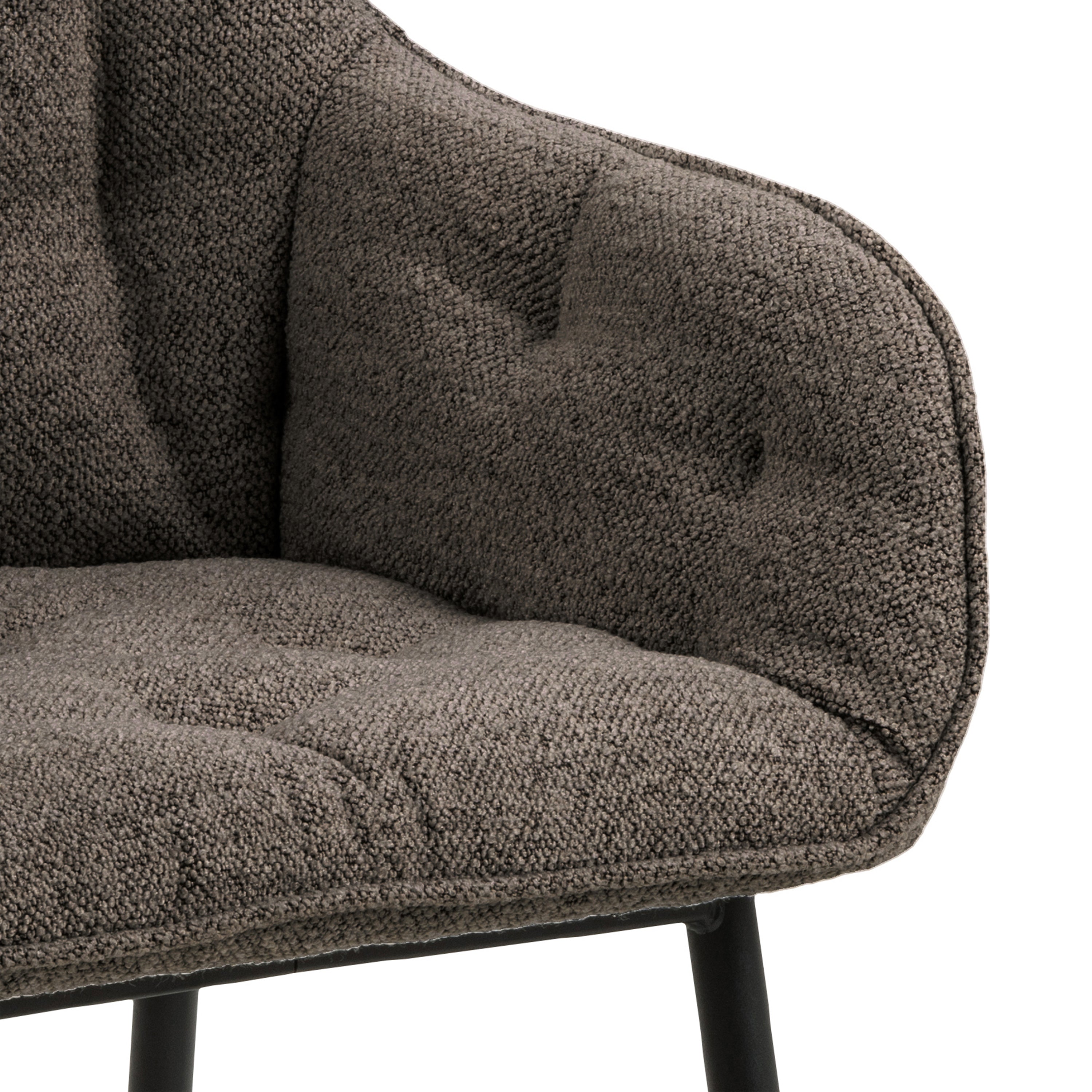 Brooke Dining Chair with Armrest in Taupe Set of 2 – FTG, view 6