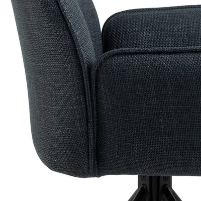 Glenda Dining Chair with Armrest and Swivel Function in Grey – FTG, view 8
