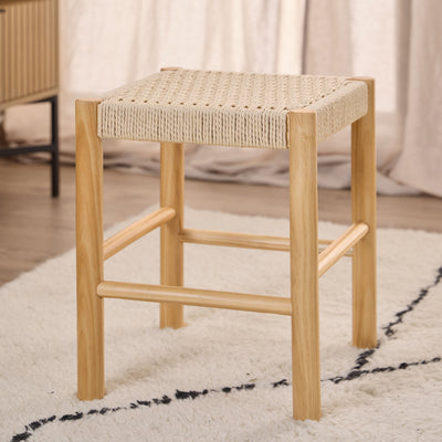 Alvin Weaved Stool in Off White – FTG, view 3