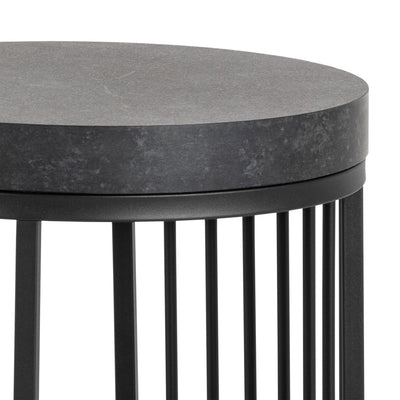 Strington Round Bedside Table 1 Shelf in Matt Black – FTG, view 5