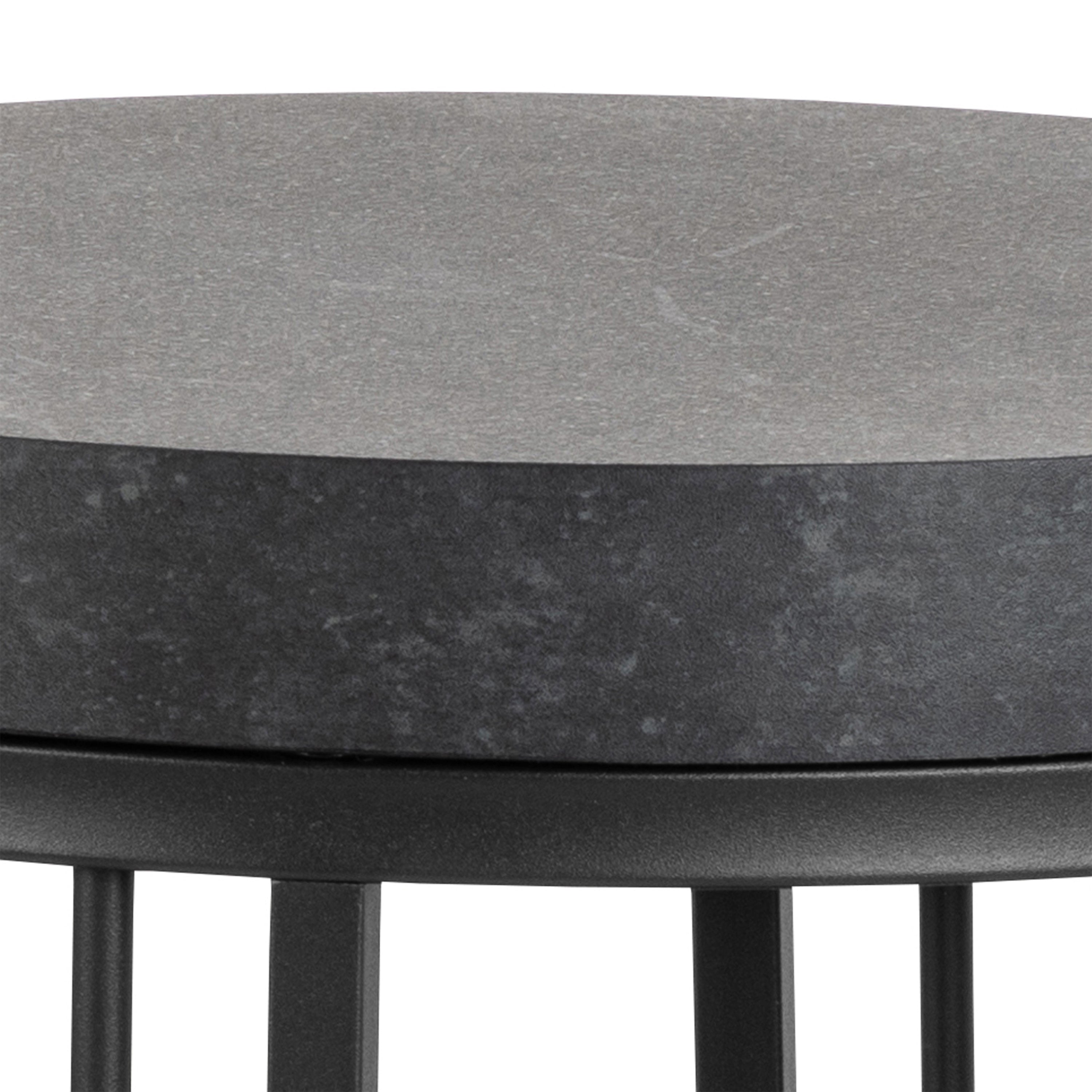 Strington Round Bedside Table 1 Shelf in Matt Black – FTG, view 6