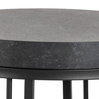 Strington Round Bedside Table 1 Shelf in Matt Black – FTG, view 6