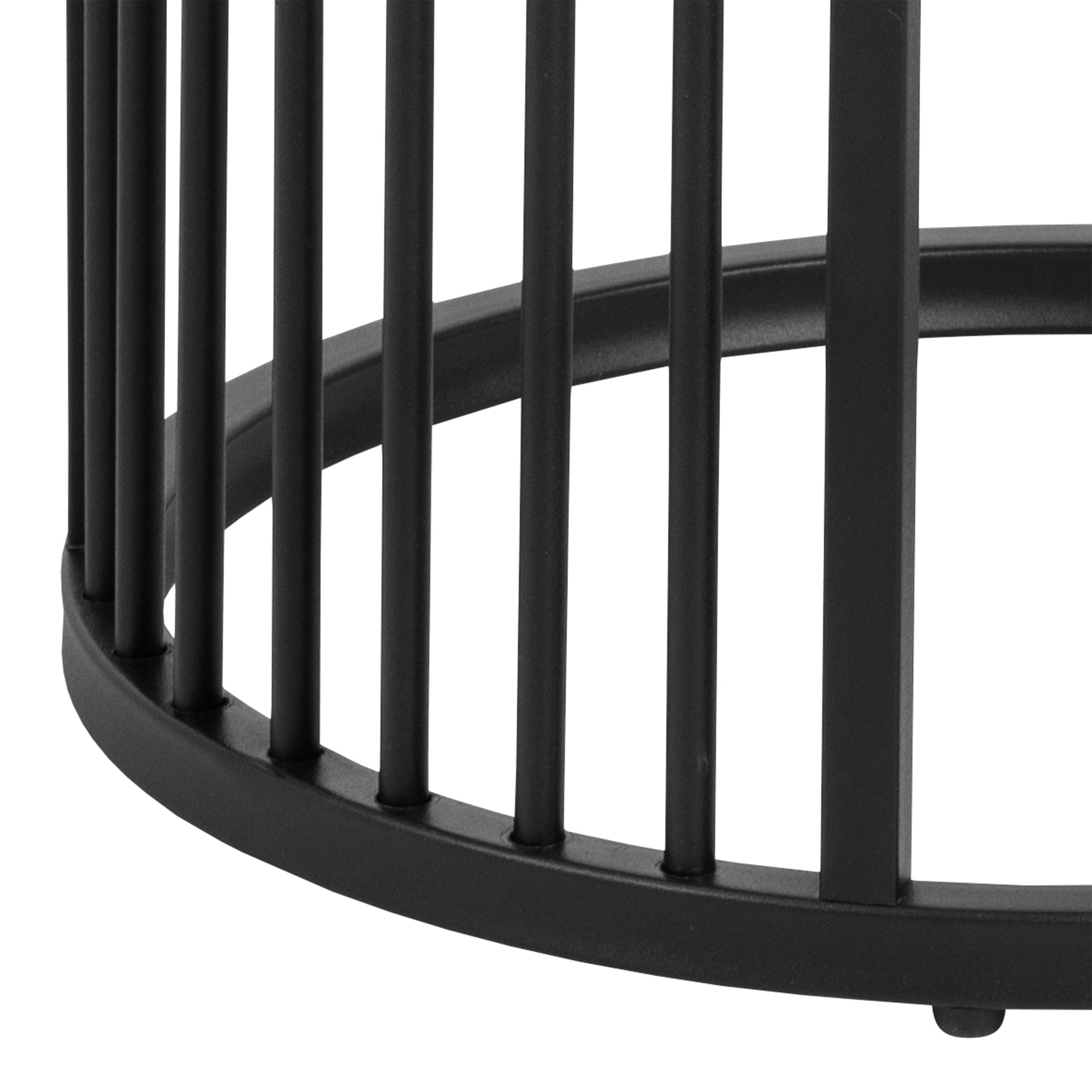 Strington Round Bedside Table 1 Shelf in Matt Black – FTG, view 8