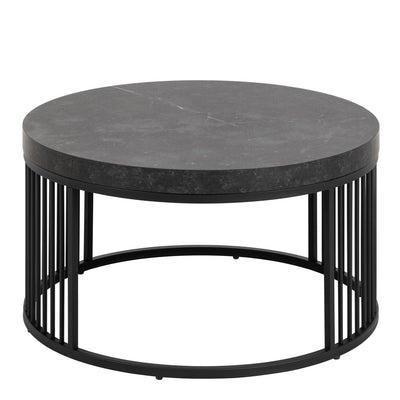 Strington Round Coffee Table in Matt Black – FTG, view 2