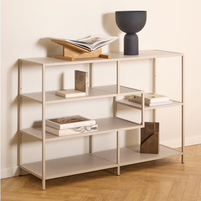 Seaford Bookcase with 4 Shelves in Grey