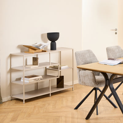Seaford Bookcase with 4 Shelves in Grey