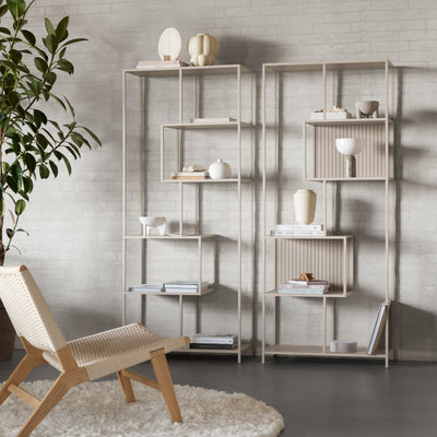 Seaford Bookcase with 5 Shelves in Grey