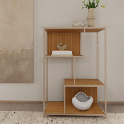 Seaford Bookcase in Oak & Grey