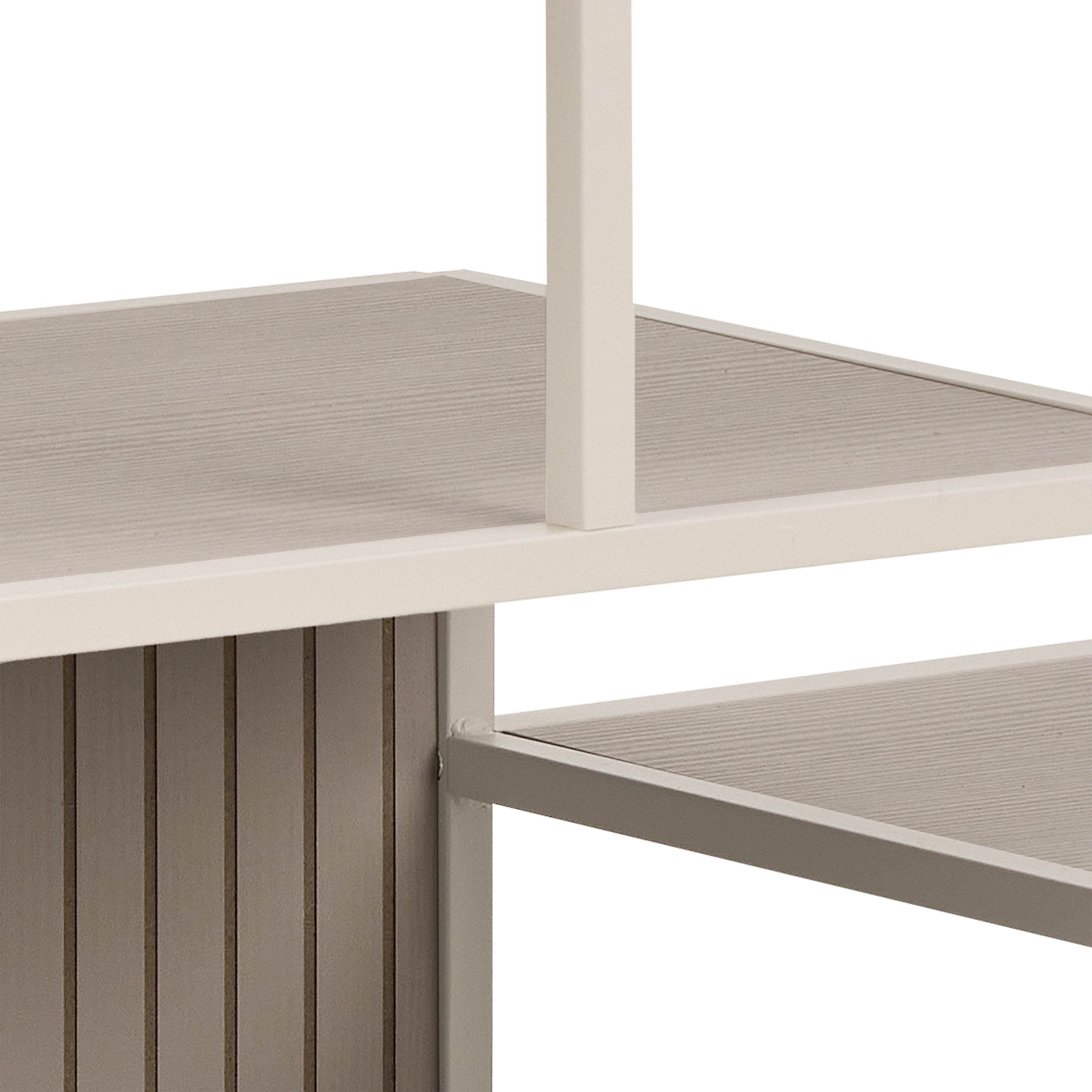 Seaford Wide Grey Steel Bookcase With 4 Grey Melamine Shelves – FTG, view 7