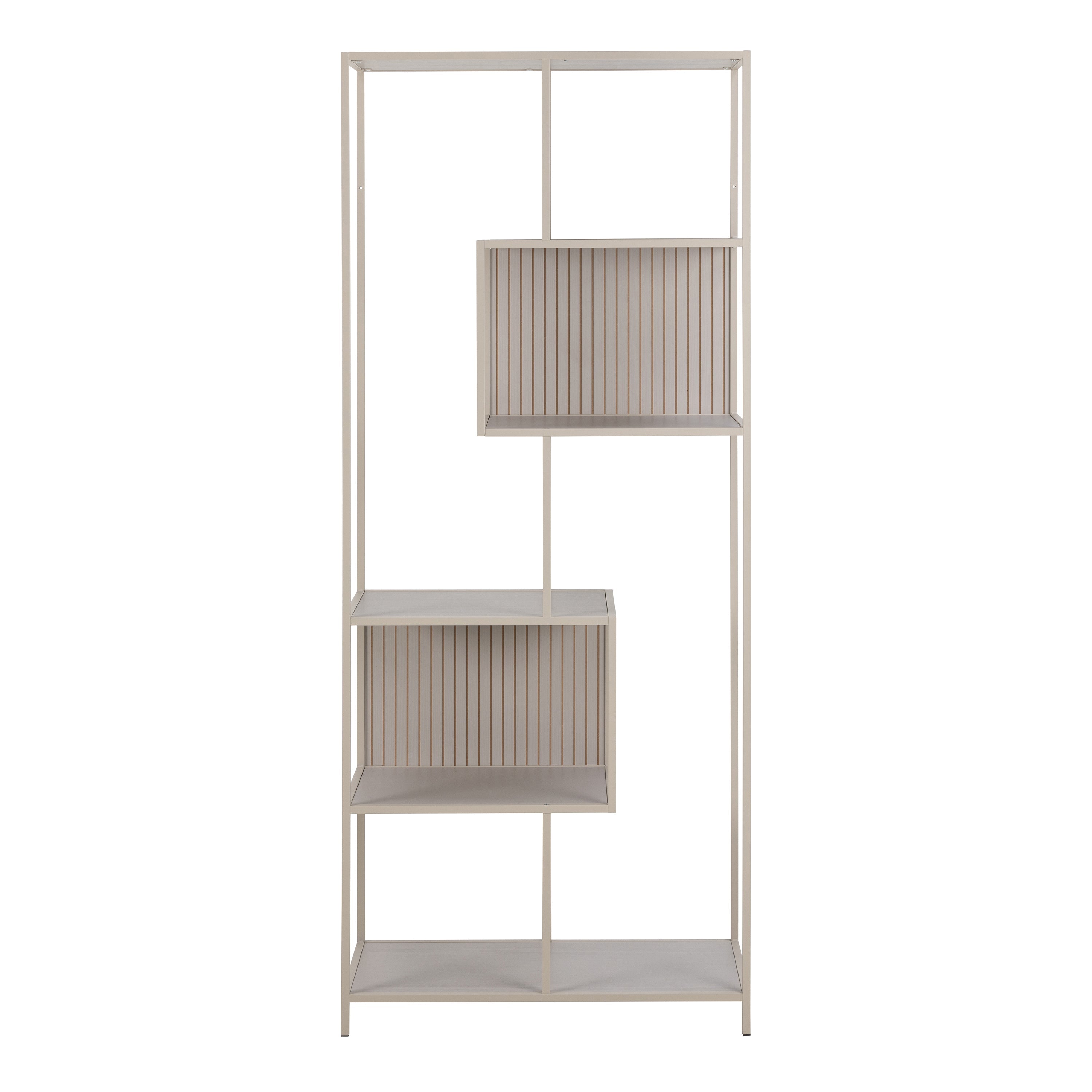 Seaford Tall Grey Metal Bookcase with 5 Shelves – FTG, view 2