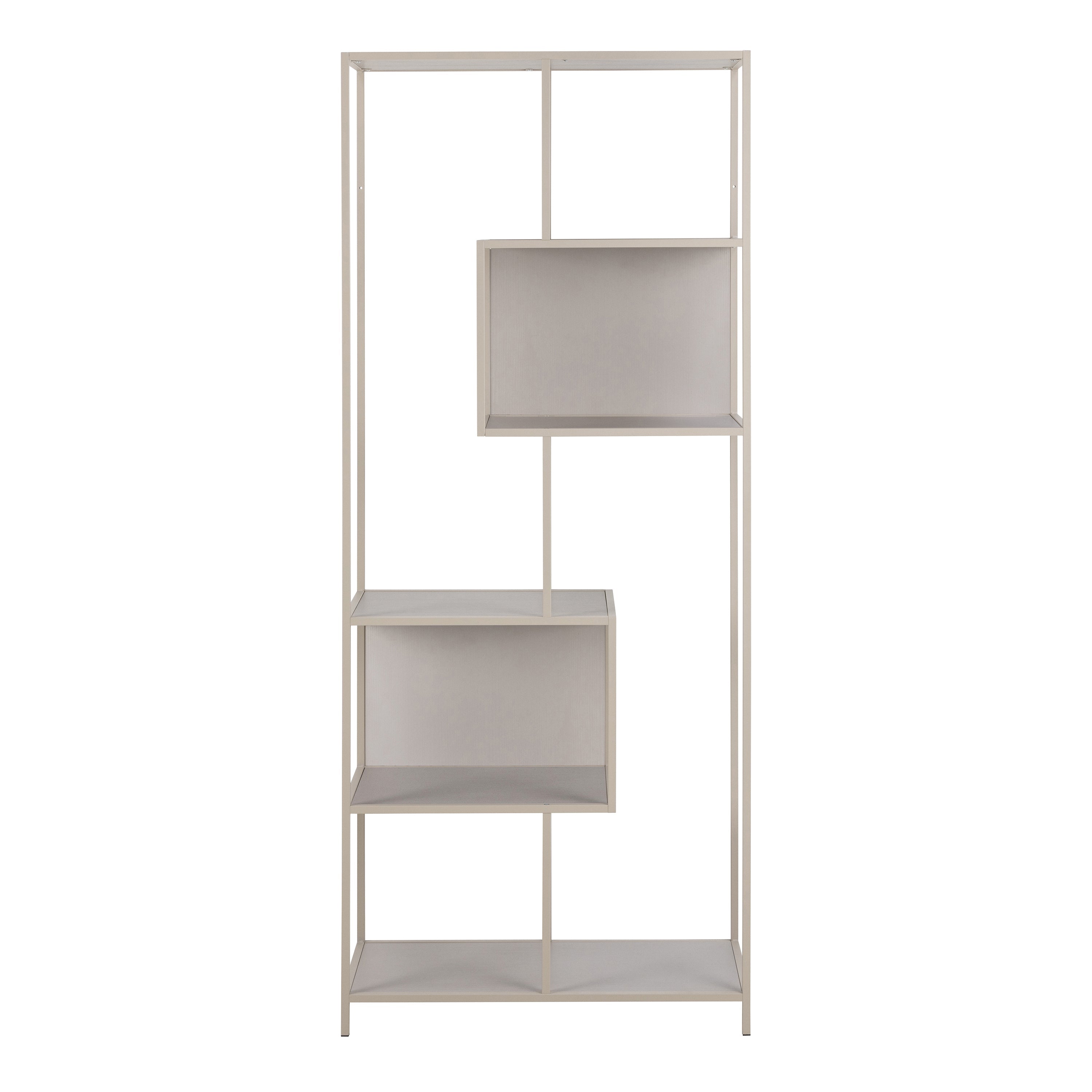Seaford Tall Grey Metal Bookcase with 5 Shelves – FTG, view 3