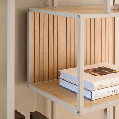 Seaford Bookcase With 5 Shelves in Oak & Grey