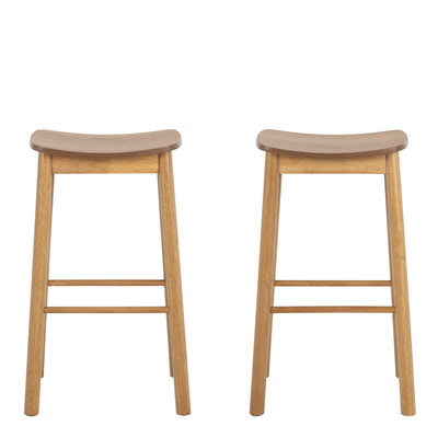 Barlow Bar Stool Without Back in Matt Oak Set of 2 – FTG, view 2