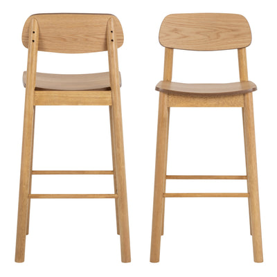 Barlow Bar Stool in Matt Oak Set of 2 – FTG, view 2
