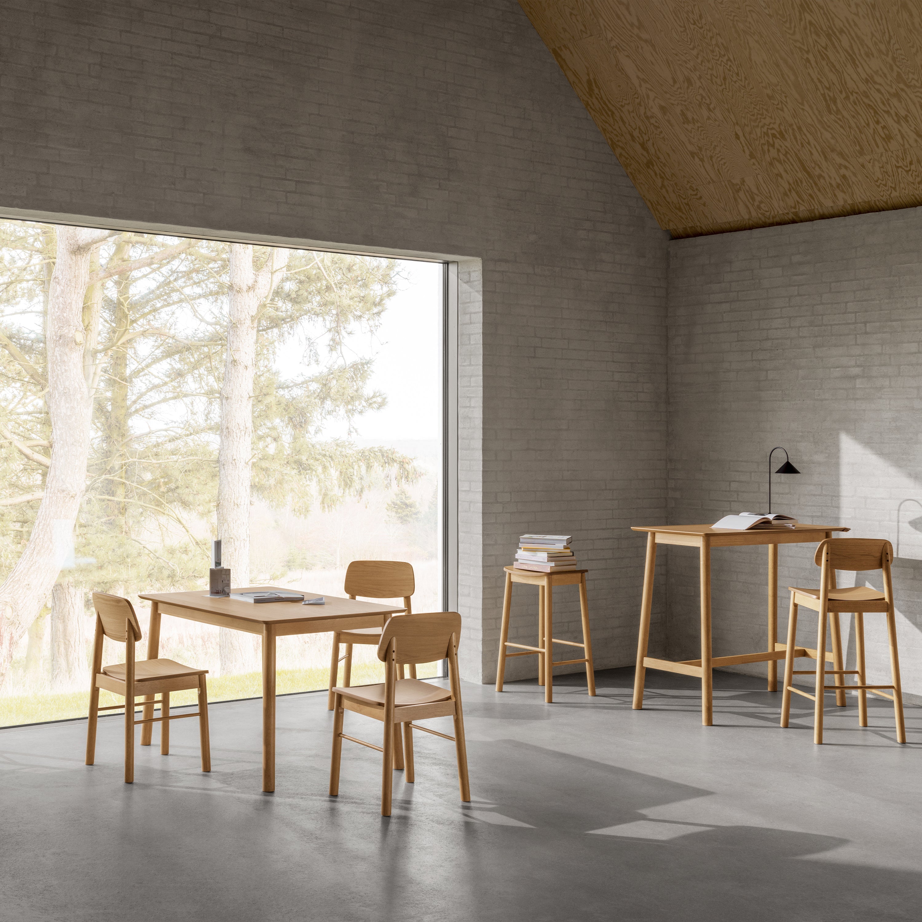 Barlow Bar Stool in Matt Oak Set of 2 – FTG, view 5