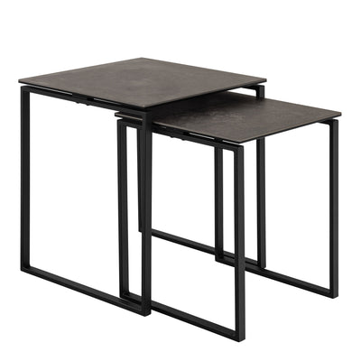 Katrine Square Coffee Table Set in Ceramic Black – FTG
