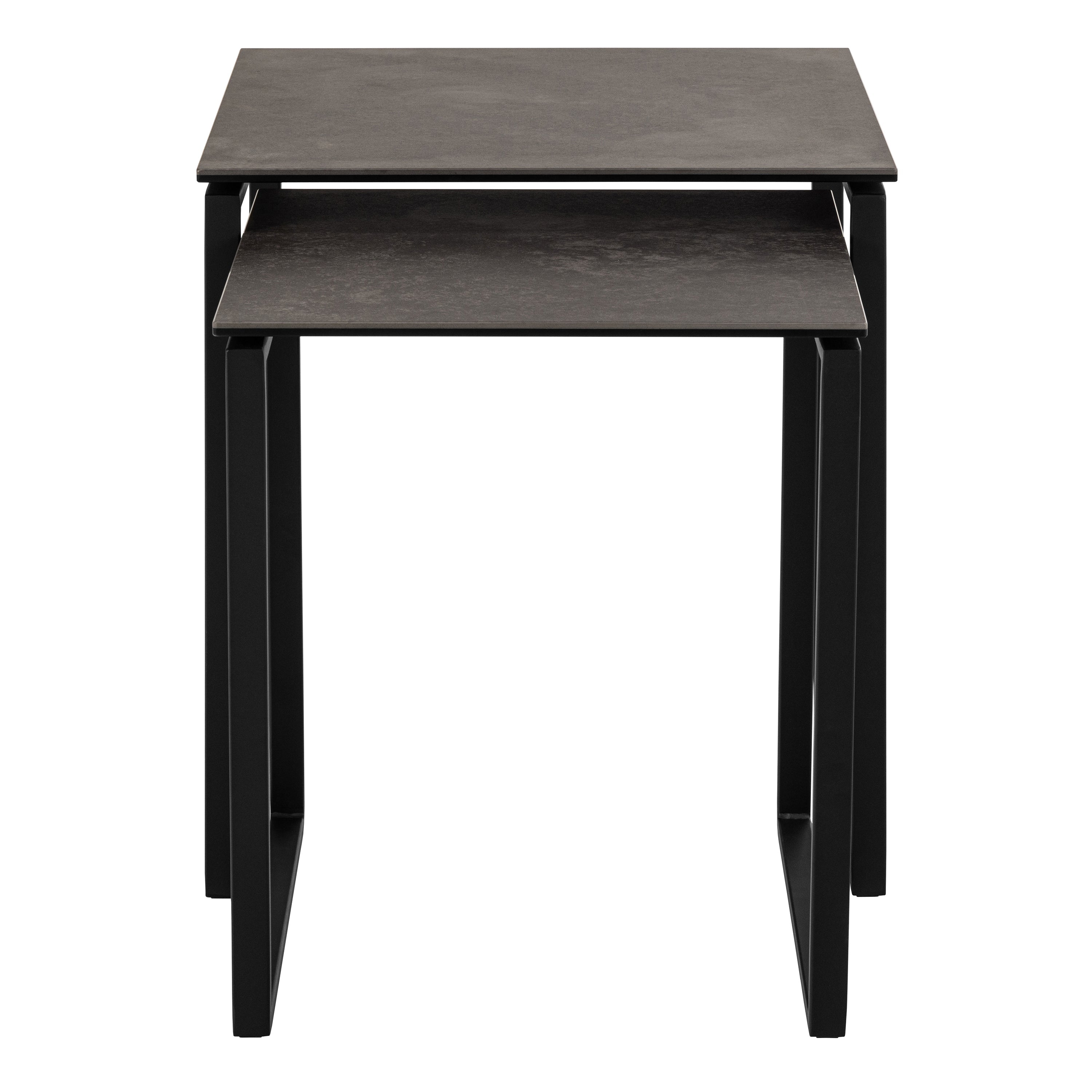 Katrine Square Coffee Table Set in Ceramic Black – FTG, view 3