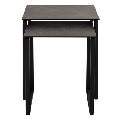 Katrine Square Coffee Table Set in Ceramic Black – FTG, view 3