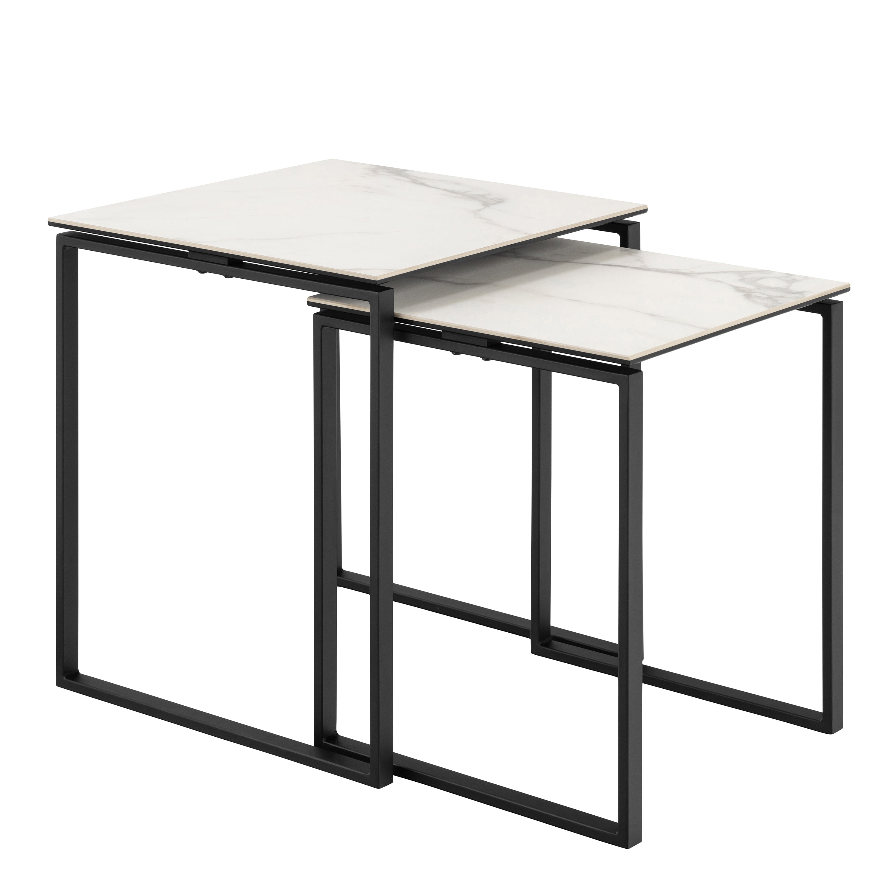 Katrine Square Coffee Table Set in Ceramic White – FTG
