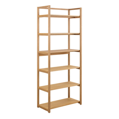 Ludza Rectangular Bookcase With 6 Shelves in Oak – FTG