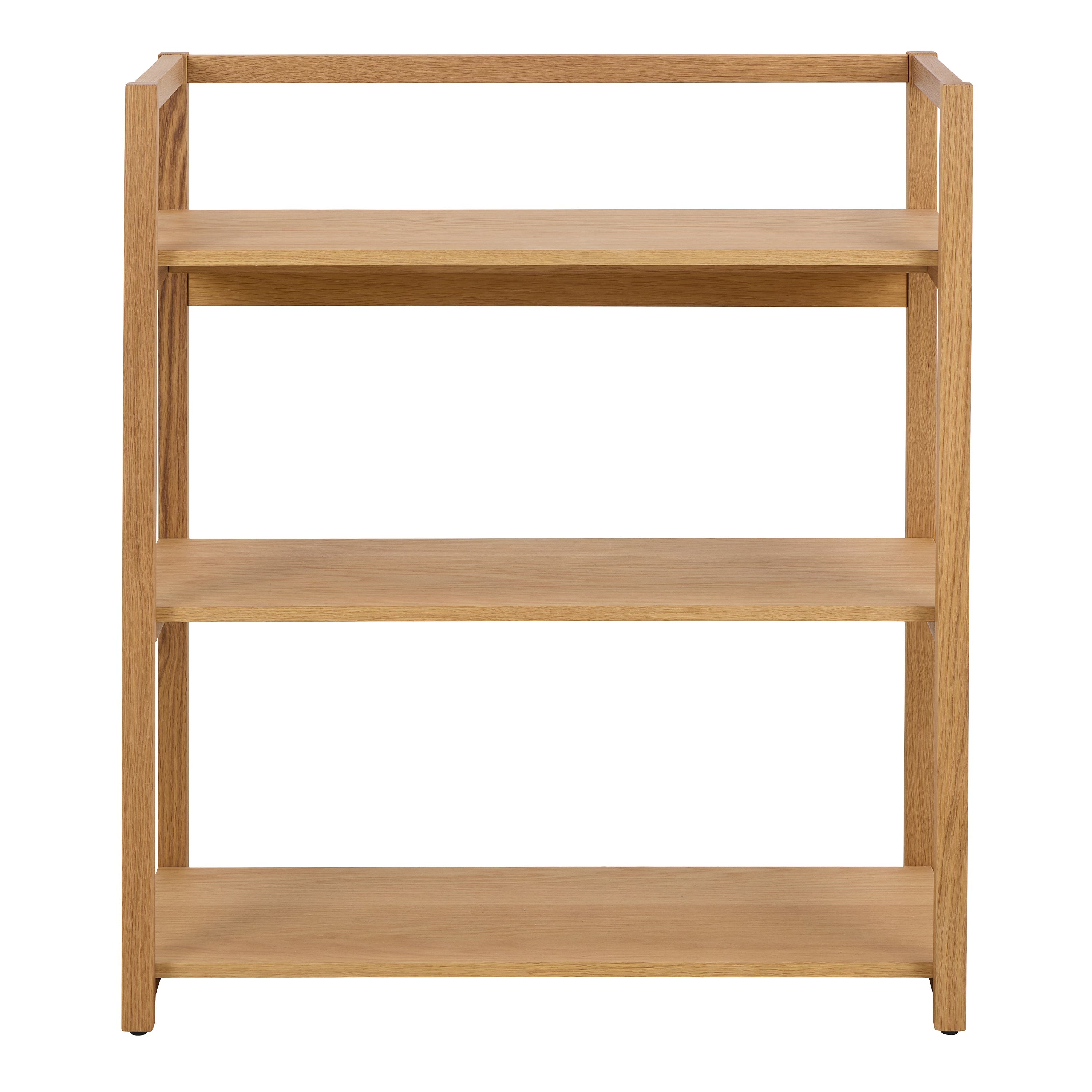Ludza Rectangular Bookcase With 3 Shelves in Oak – FTG, view 2