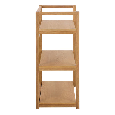 Ludza Rectangular Bookcase With 3 Shelves in Oak – FTG, view 3