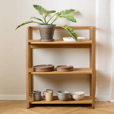 Ludza Rectangular Bookcase With 3 Shelves in Oak – FTG, view 4