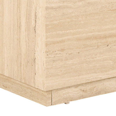 Dice Square and Rectangular Coffee Table Set of 2 in Travertine Rough Paper Effect – FTG, view 7