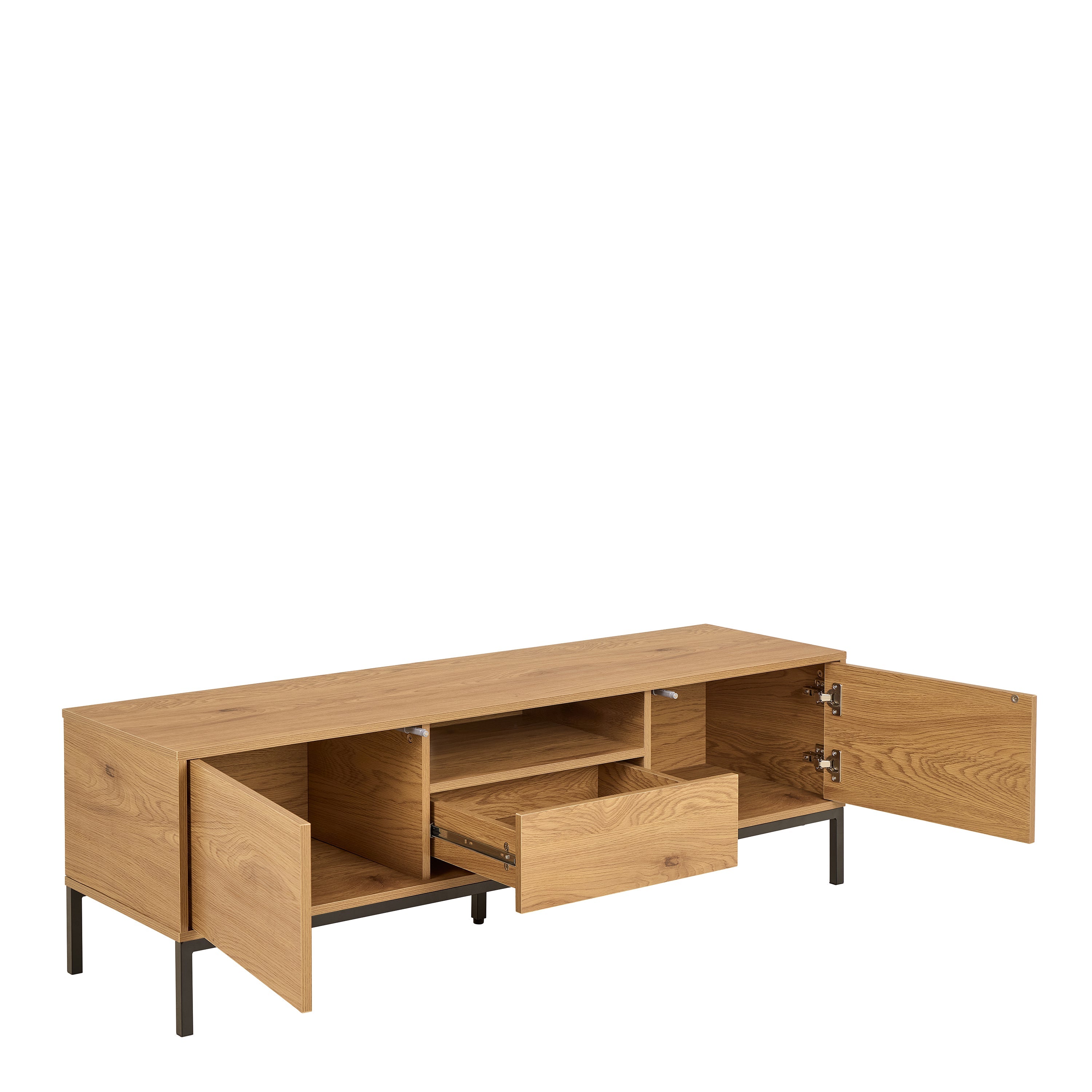 Seaford Tv Unit 2 Doors 1 Drawer in Matt Wild Oak – FTG, view 4