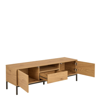 Seaford Tv Unit 2 Doors 1 Drawer in Matt Wild Oak – FTG, view 4