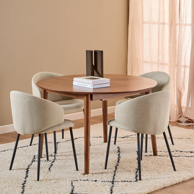 Montreux Round Extending Dining Table in Walnut 115–154cm